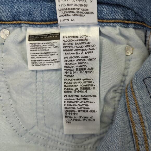 Levi's High-rise Shorts Denim Jean‎ Cutoffs Women's Size 32 Stretch - Picture 4 of 5